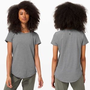 Lululemon Athletica Love Crew III Tonka Stripe Black White Size‎ 4 Women’s